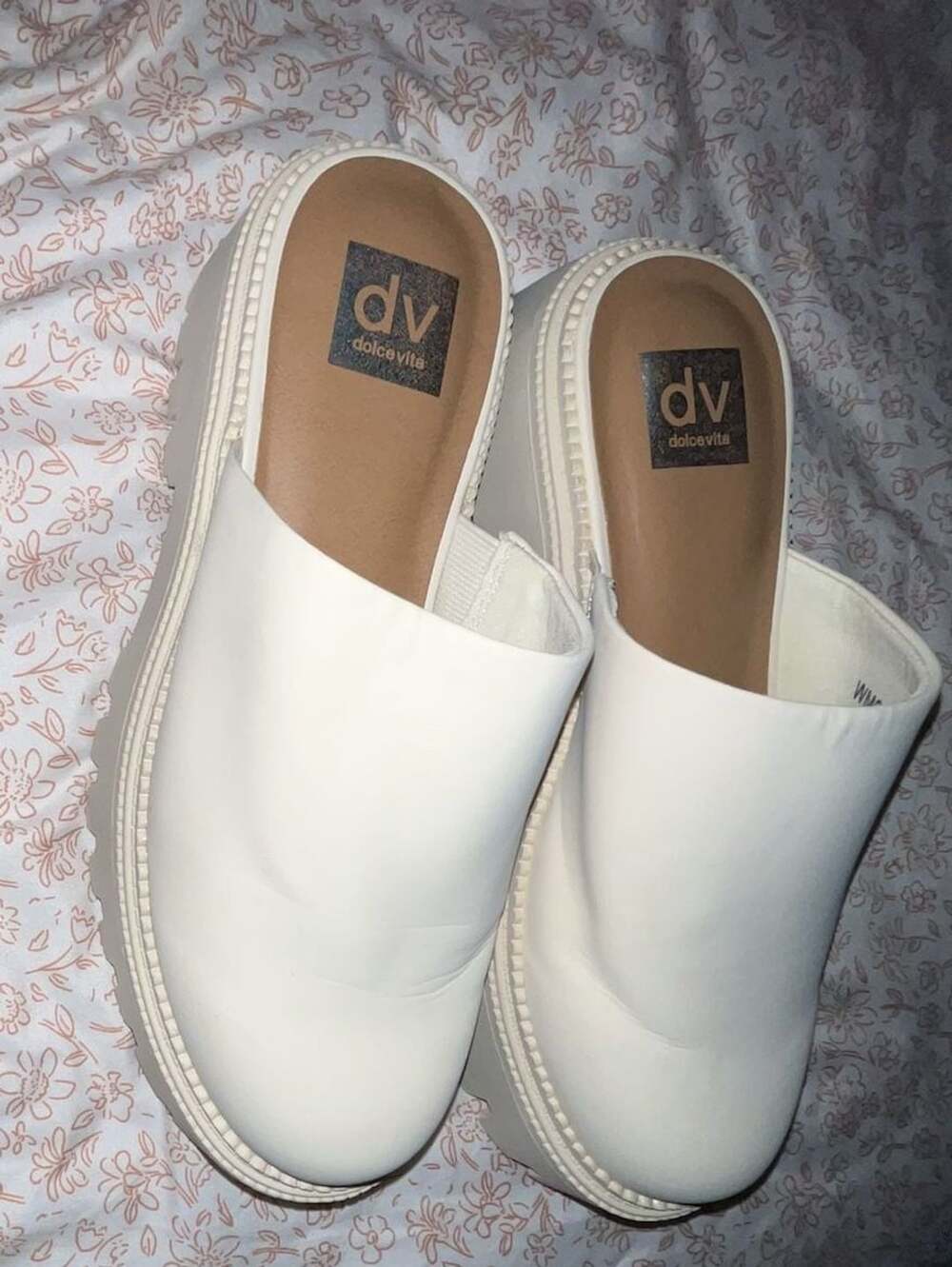 DV Dolce Vita Lexy Ivory Platform Clogs